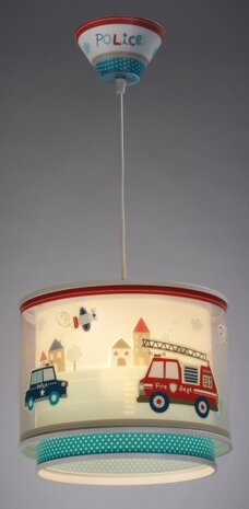 hanglamp Police glow in the dark 26,5 cm E27 60W wit