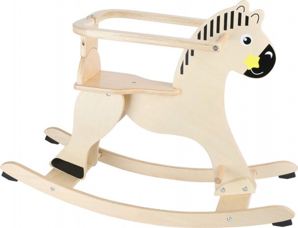houten hobbelpaard met beschermring 77 cm