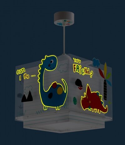 hanglamp Dinos glow in the dark 26 cm E27 60W wit