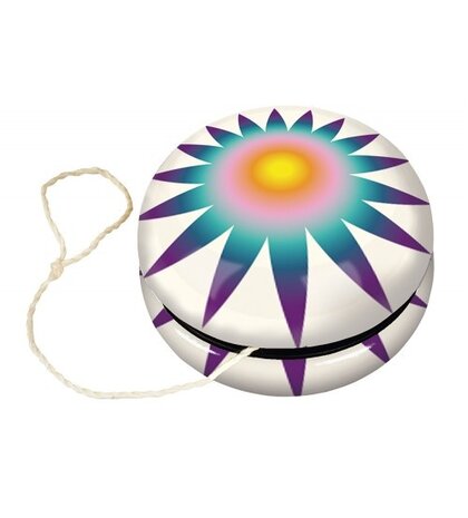 jojo van blik diameter 5,6 cm wit/paars