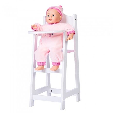 houten poppenstoel 22 x 27 x 53 cm wit