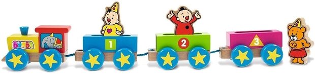 houten trein met figuurtjes Bumba 7-delig