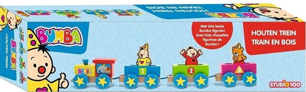 houten trein met figuurtjes Bumba 7-delig