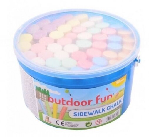 Outdoor Fun stoepkrijtemmer 50 stuks