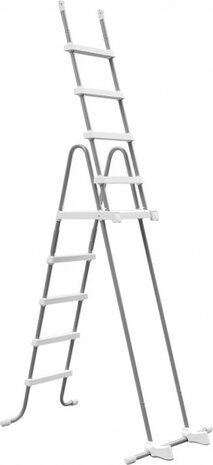 zwembadladder zilver/wit 132 cm