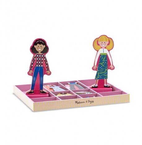 Houten aankleedpoppen Abby &amp; Emma 56-delig