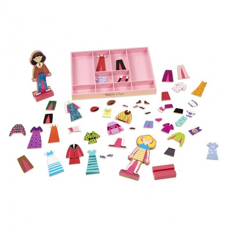 Houten aankleedpoppen Abby &amp; Emma 56-delig