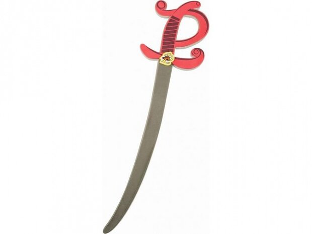 Piet Piraat zwaard 50 cm foam grijs/rood