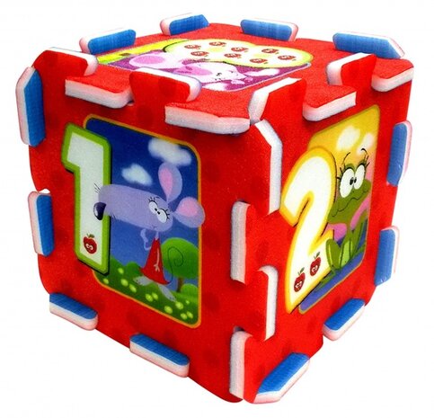 vloerpuzzel Animals junior 88 cm rood 9-delig