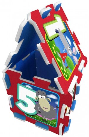 vloerpuzzel Animals junior 88 cm rood 9-delig