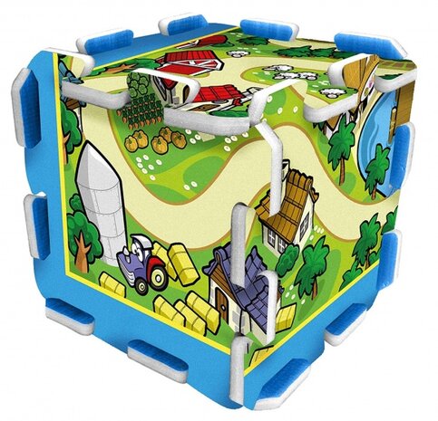 vloerpuzzel Track junior groen/blauw 9-delig