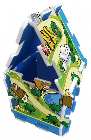 vloerpuzzel Track junior groen/blauw 9-delig