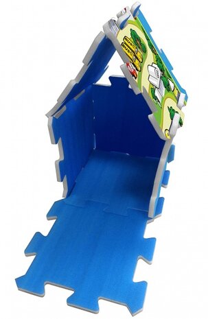 vloerpuzzel Track junior groen/blauw 9-delig