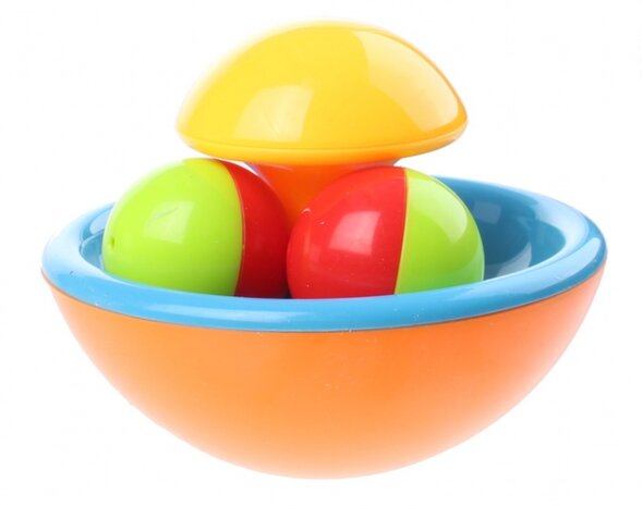 rammelaar Baby Rattles schotel 10 cm blauw/oranje