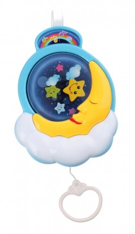 muziekdoos Moon Dreamland 19 cm blauw/wit