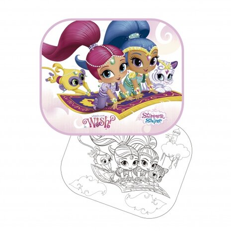 Shimmer en Shine zonneschermen + kleurplaat