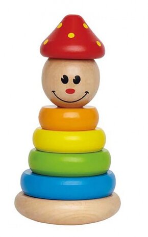 houten stapeltoren Clown 16,5 cm