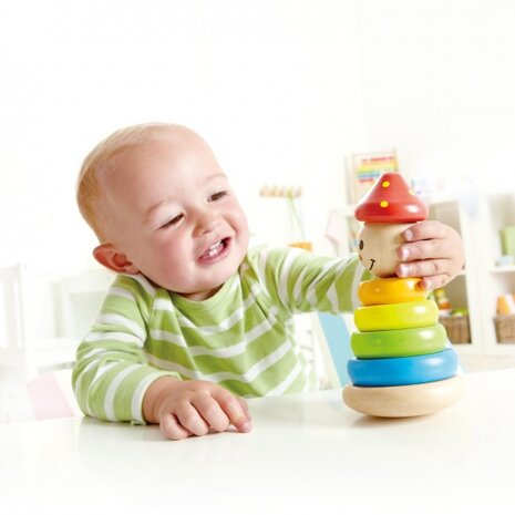 houten stapeltoren Clown 16,5 cm