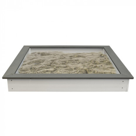 zandbak Sandy junior 127 cm hout naturel/grijs 2-delig