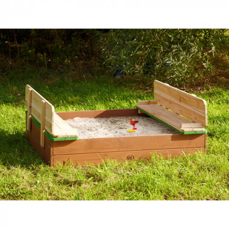 zandbak Ella XL 120 x 120 x 20 cm hout bruin