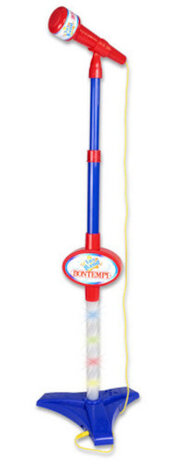 microfoon met lichteffect 41 cm blauw