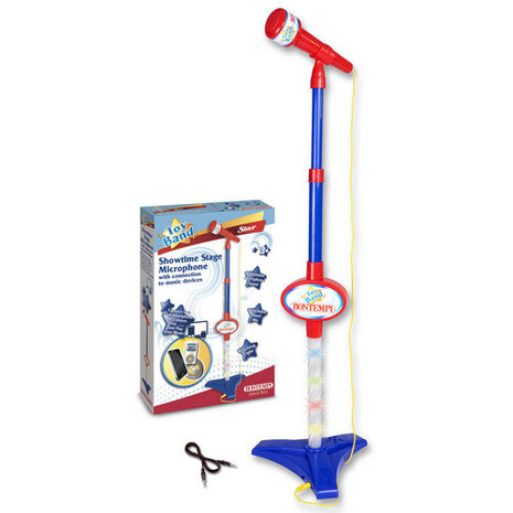 microfoon met lichteffect 41 cm blauw