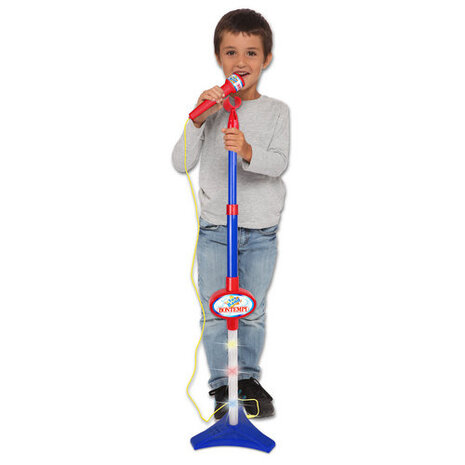 microfoon met lichteffect 41 cm blauw
