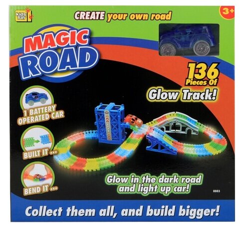 Magic Road autobaan glow in the dark 136-delig blauw