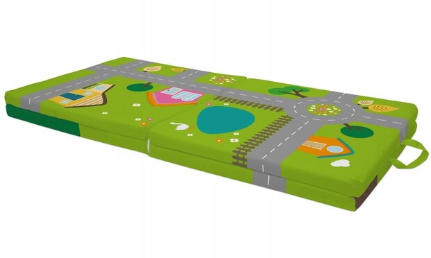verkeerskleed dorp 100 x 100 x 4 cm groen