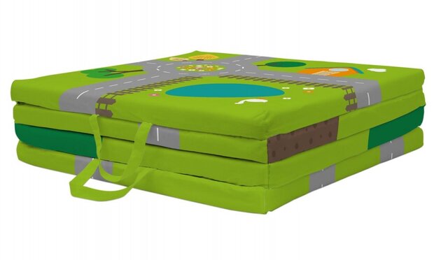 verkeerskleed dorp 100 x 100 x 4 cm groen