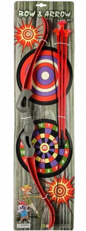 pijl en boog-set rood 6-delig