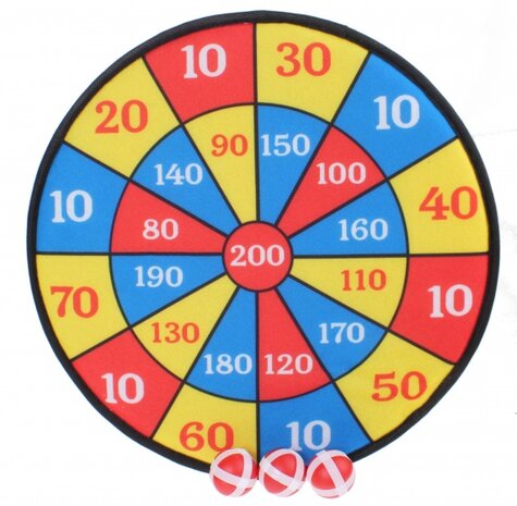 dartbord met klittenband 4-delig 36 cm