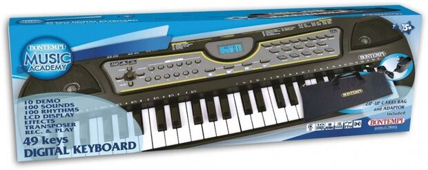 digitaal keyboard en tas 49 toetsen zwart