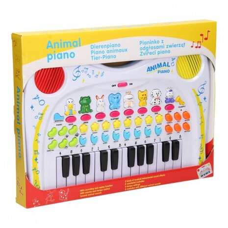 dierenkeyboard met 24 toetsen wit 38 cm