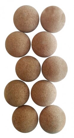 tafelvoetbalballen kurk 10 stuks bruin
