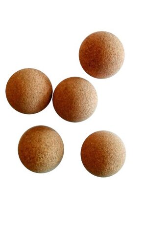 tafelvoetbalballen kurk 5 stuks bruin