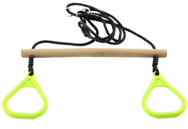 ringtrapeze 150 x 60 cm hout bruin/lime