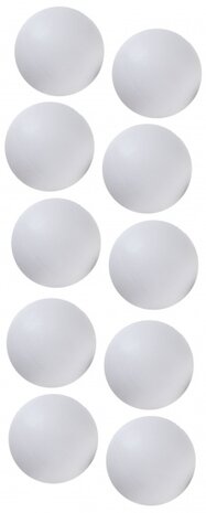 tafelvoetbalballen 34 mm wit 10 stuks