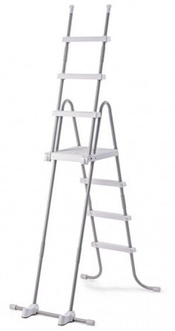 zwembadladder Krystal Clear aluminium 122 cm grijs/wit