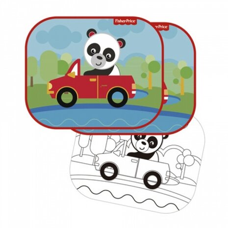 zonnescherm panda 44 x 36 cm 2 stuks + kleurplaat