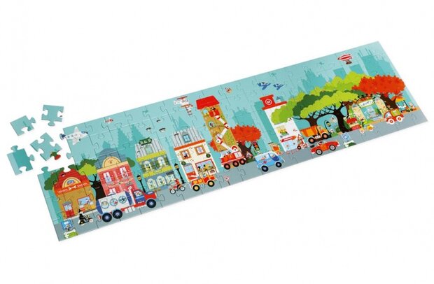 vloerpuzzel Stadsleven XL junior 26 cm 100 stukjes
