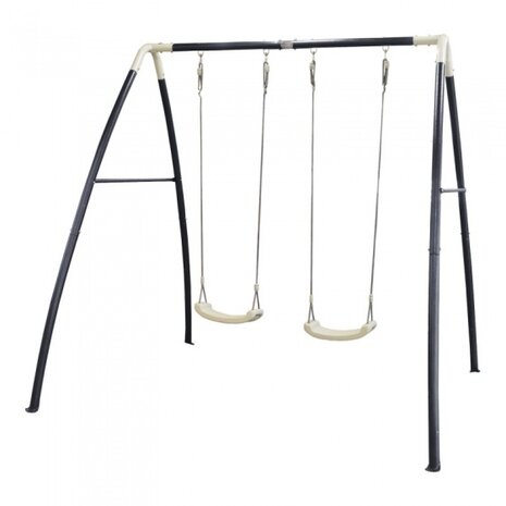 dubbele schommel 210 x 210 x 217 cm staal zwart
