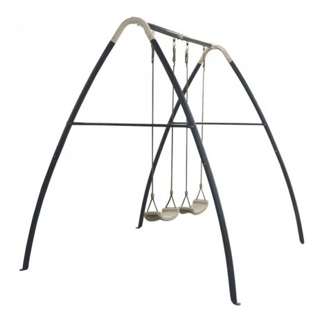 dubbele schommel 210 x 210 x 217 cm staal zwart