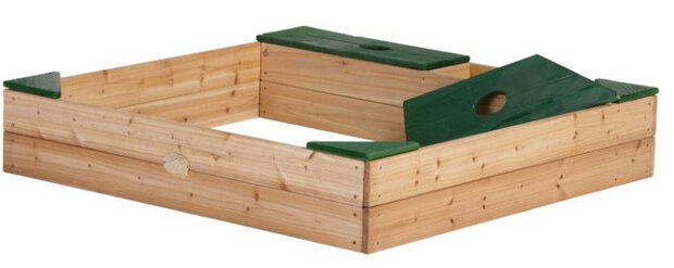 zandbak Amy 115 x 115 x 21,8 cm hout naturel