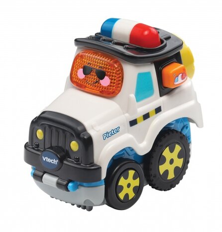 Toet Toet auto press &amp; go - Pieter Politie 13 cm wit