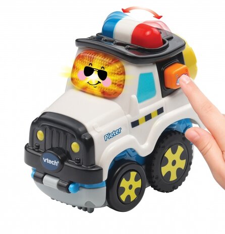 Toet Toet auto press &amp; go - Pieter Politie 13 cm wit