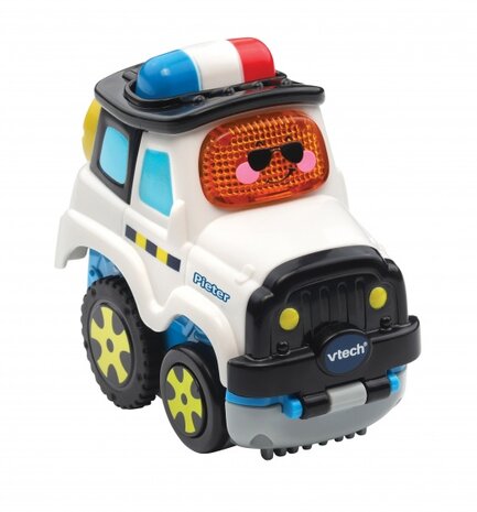 Toet Toet auto press &amp; go - Pieter Politie 13 cm wit