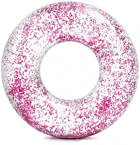 zwemband Pink Glitter 107 cm transparant/roze