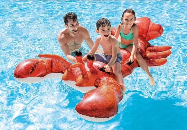 opblaasdier kreeft 213 x 137 cm rood