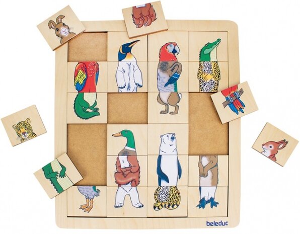 legpuzzel mix &amp; match dieren 24 stukjes